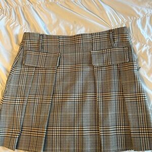 Zara Black and White Mini A-Line Skirt